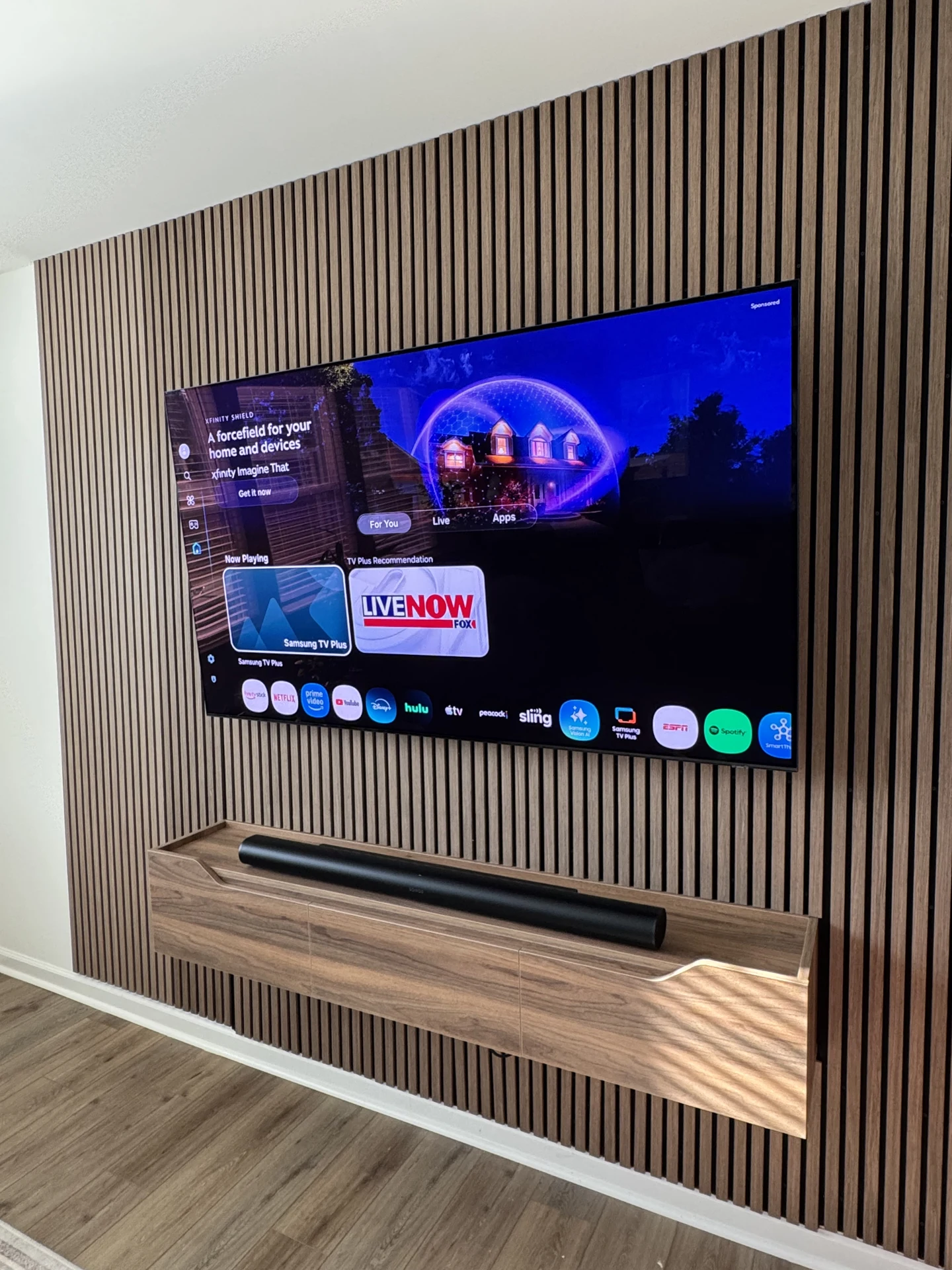 75″ TV installation completed by Ensysta Build